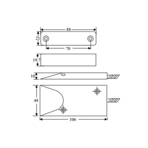 Magnetic contact NC/NO 88x20x20mm, grey MAGKONT-1