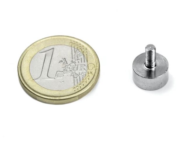 Pot Magnet with Threaded Stud M3 Ø10x5mm NdFeB N42 MAG/THREAD/10 7640155432580