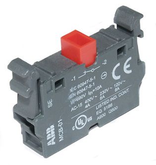 Modular contact block, 1NC, red button, ABB MCB-01 7320500307762