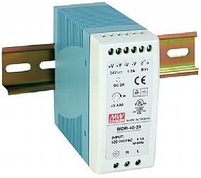 40W miniature single output DIN rail power supply 5V 6A, MEAN WELL MDR-40-5