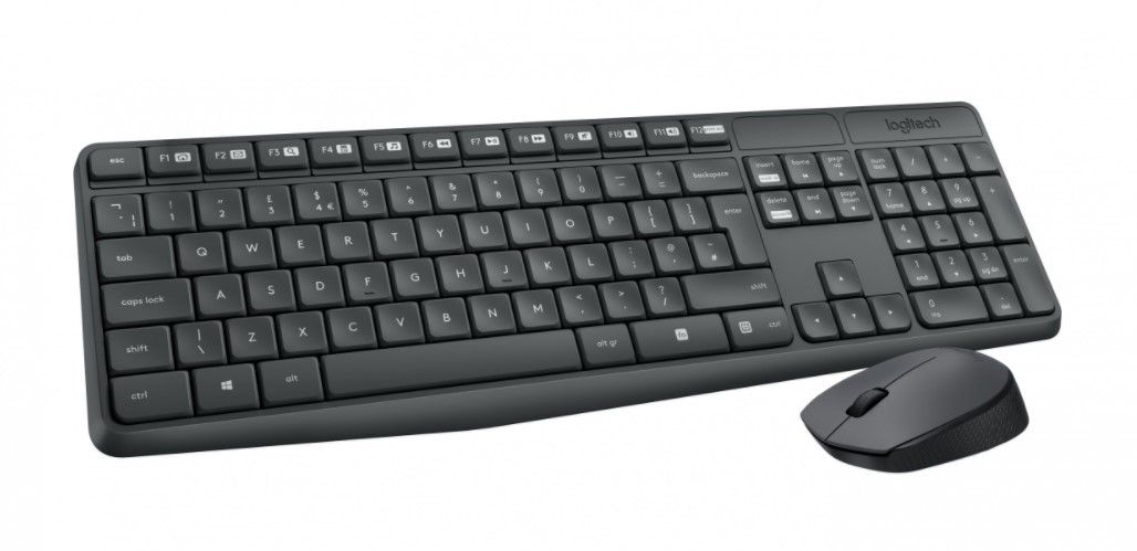 Wireless Keyboard and Mouse 2.4GHz (US International Layout), Logitech MK235 5099206063976