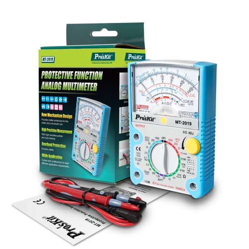 Protective Multifunction Analog Multimeter  0.1-1000V AC/DC, 0.05-250mA DC, Pros'Kit MT-2019 4711552163728