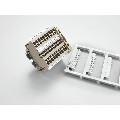 Terminal marking, Pitch in mm: 5.00, Printed characters: Numbers, horizontal, white Weidmuller 0523060011 04008190112219