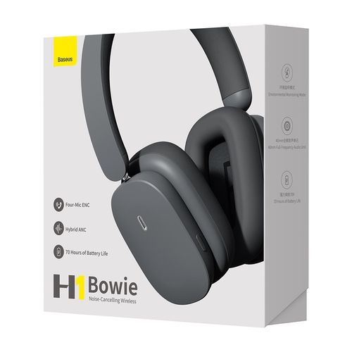 Wireless Bluetooth Over-Ear Noise-Cancelling Headphones Bowie H1, Gray NGTW230013 6932172611576