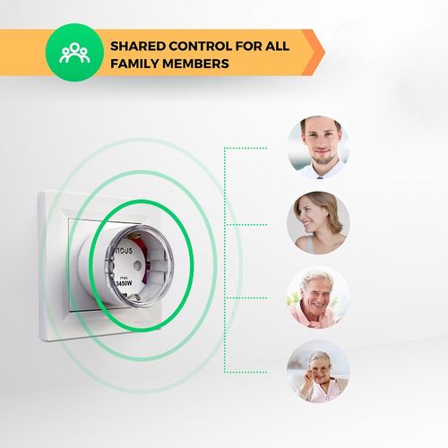 Smart WiFi Socket NOUS A1 (2pcs), 16A, with energy meter, TUYA / Smart Life NOUS-A1 x2 5907772033456
