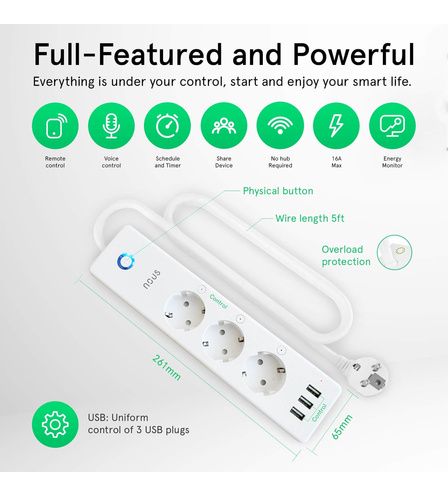 Nous A5 Smart Power Strip, TUYA / Smart Life NOUS-A5 5907772033487