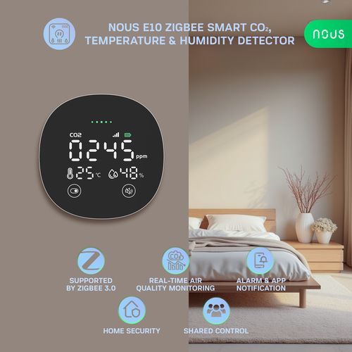 Smart CO₂, Temperature & Humidity Detector NOUS E10 ZigBee NOUS-E10 5905072800921