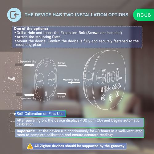 Smart CO₂, Temperature & Humidity Detector NOUS E10 ZigBee NOUS-E10 5905072800921