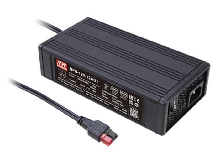 Battery Pb, Li-ion Charger 27.6V 4A, AD1, PFC, MEAN WELL NPB-120-24AD1