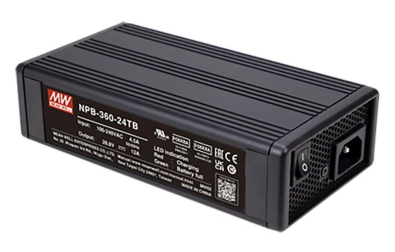 Battery Pb, Li-ion Charger 13.8V 20A, TB, PFC, MEAN WELL NPB-360-12TB