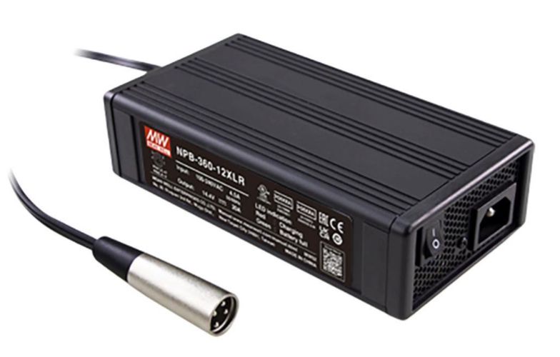 Battery Pb, Li-ion Charger 13.8V 20A, XLR, PFC, MEAN WELL NPB-360-12XLR