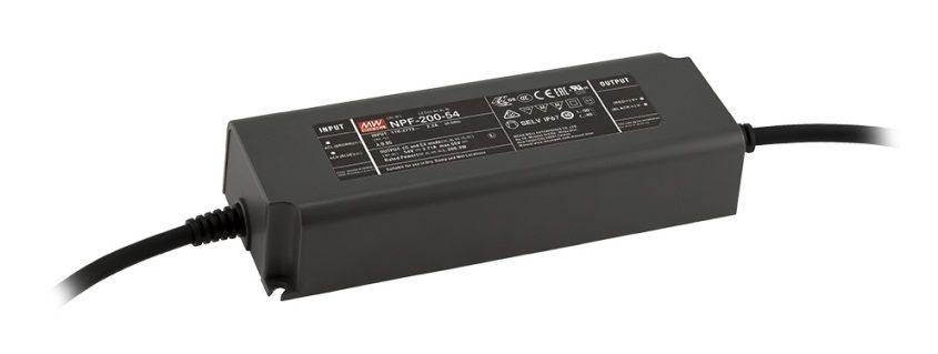 Single output LED power supply 12V 15A with PFC, dimming function, MEAN WELL NPF-200V-12