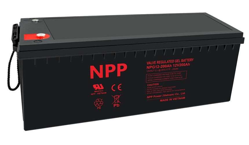 Battery 12V 200Ah T18(M8) Pb GEL NPP NPG12-200Ah 8719845102283