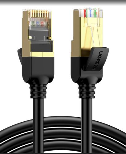 Cable F/FTP CAT7 with 2xRJ45 plugs 1.5m black NW107 UGREEN UGREEN/11277 6957303882779