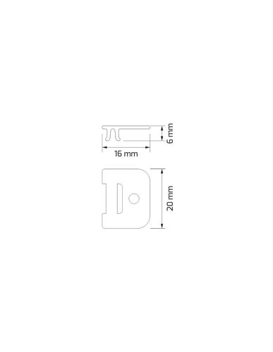 Holder for LED profile CORNER LINE, NEOLINE, plastic OP2-UCH-COR-G 5900652149209