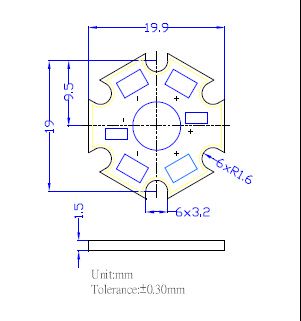 STAR pcb for high power LEDs OSMCPCB8060