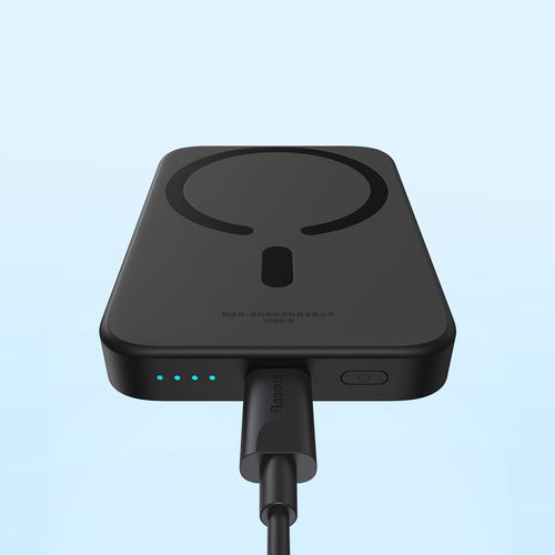 LiPo Powerbank 6000mAh 20W wireless charging 15W USB-C Magsafe compatible Mini Air black BASEUS P10059002113-00 6932172641436