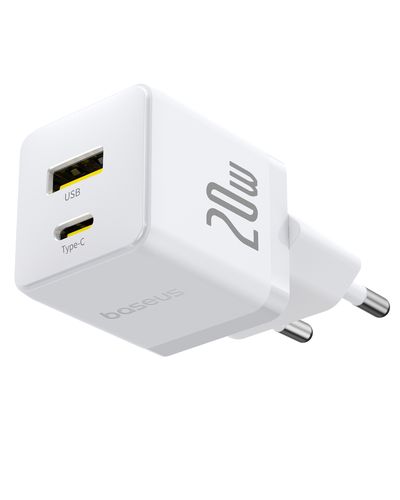Wall Fast Charger Palm 20W USB + USB-C QC3.0 PD3.0 with USB-C Cable 1m, White P10111608213-01 6932172677374