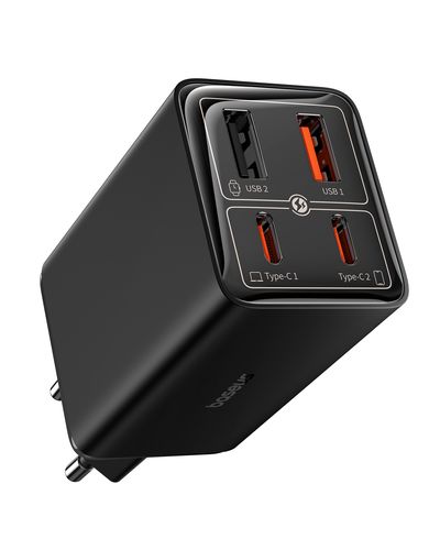 Wall Fast Charger GaN6 Pro 65W 2xUSB-A + 2xUSB-C QC PD with USB-C Cable 1m, Black P10162701113-00 6932172644444