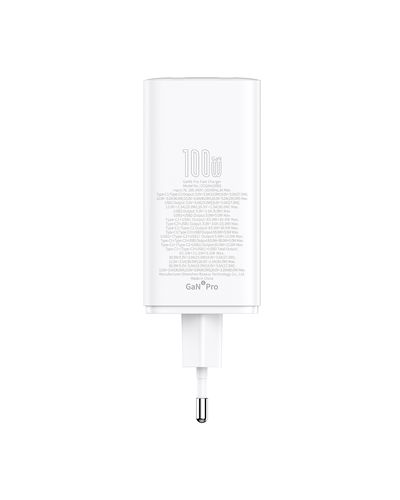 Wall Fast Charger GaN6 Pro 100W 2xUSB-A + 2xUSB-C QC PD with USB-C Cable 1m, White P10162705212-00 6932172644499