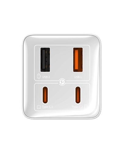 Wall Fast Charger GaN6 Pro 100W 2xUSB-A + 2xUSB-C QC PD with USB-C Cable 1m, White P10162705212-00 6932172644499