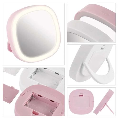 Pocket cosmetic mirror with LED light, 10 pcs, display box P4718 8592920137956