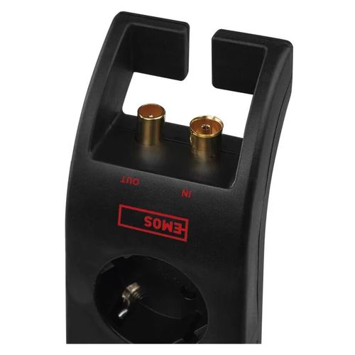 Power strip with surge protection (1800J) 2m 4 sockets, IEC protection black EMOS P54222