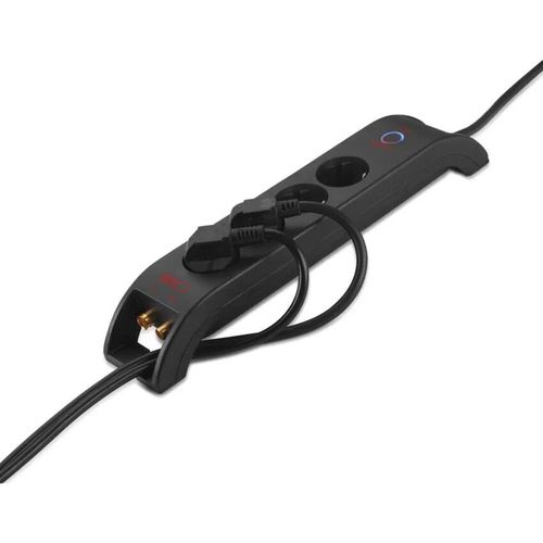 Power strip with surge protection (1800J) 2m 4 sockets, IEC protection black EMOS P54222