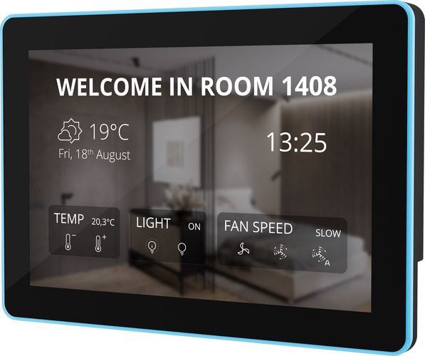 10.1” LCD room panel with LED bar, Android operating system, and dedicated iC SmartView application PA-LED10-B