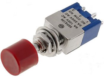 Switch: push-button; ON-(ON), nonfixed, 3pins. 3A/250VAC SPDT Ø6.2mm monostable PA106A1/R