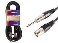 PROFESSIONAL XLR CABLE, XLR MALE TO 6.35mm JACK MONO MALE (6m) PAC116