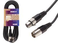 PROFESSIONAL XLR CABLE, XLR MALE TO XLR FEMALE (1m BLACK) PAC120