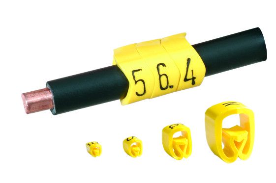 Cable marker '0', Ø2.5-5.0 mm, yellow, 250 vnt, Partex PA-10003PV40.0