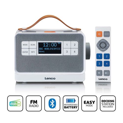 Portable FM/DAB+ radio with big buttons and "Easy Mode" function White PDR-065WH 8711902070016