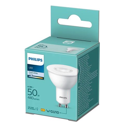 LED bulb GU10 230V, 4.7W (50W) 440lm, 36°, warm white 2700K, PHILIPS PHIL/353947