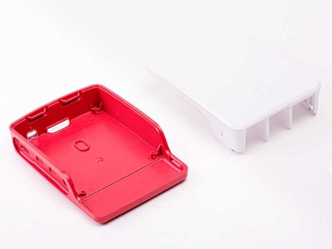 Raspberry Pi 4 Model B Official Case, Plastic, Red/White RPI4B-CASE-RED/WHITE 644824914916