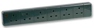 EXTENSION SOCKET 6 GANG BLACK 95668B