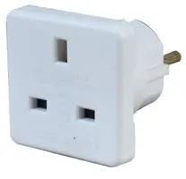 TRAVEL ADAPTOR UK TO EUROPEAN WHT 2PK 1518A WHT 2PK