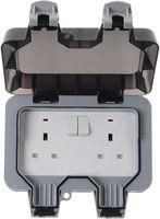 OUTDOOR SWITCHED SOCKET 2G DP 13A WP22-01