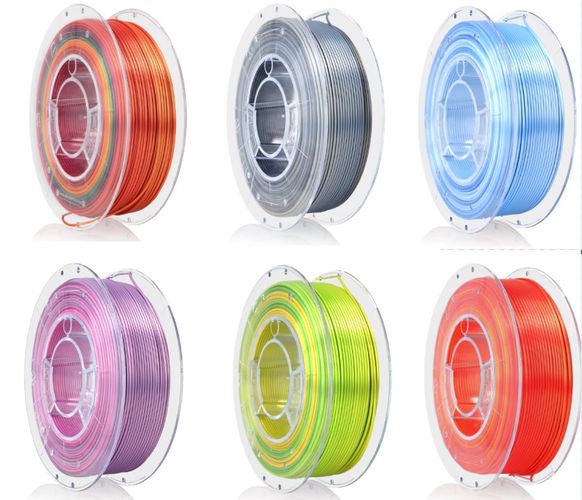 Filament PLA multicolor silk set 1.75mm 6x0.35kg Rosa3D PLA-RAIN-6x350-175-R 5907753133618