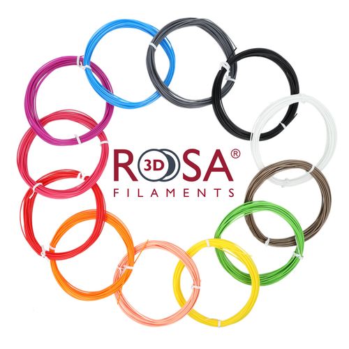 Filament PLA set 12 basic colors 30g each (10m) 1.75mm for 3D pens ROSA3D PLA175-12x30g-BASIC 5907753133120