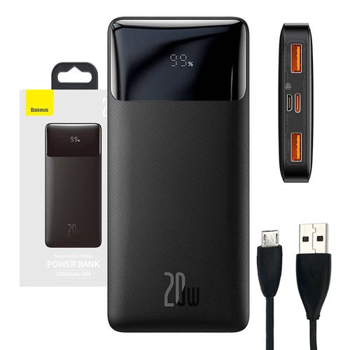 LiPo Powerbank 10000mAh 20W 2xUSB + USB-C Bipow black BASEUS PPBD050301 6932172618254