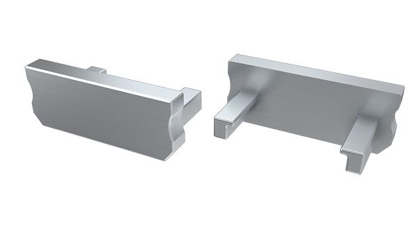 Endcap for LED profile LUMINES type D, grey, without hole PROF-Ds-EDCAP-WOH 5901854777047