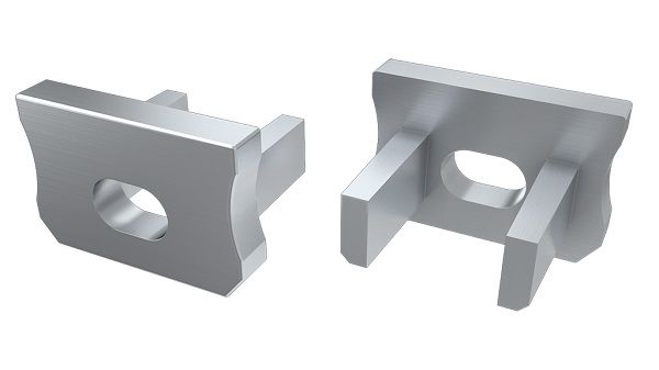 Endcap for LED profile LUMINES type X, grey, with hole PROF-Xs-EDCAP-WH 5901854775418