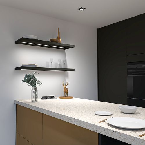 Aluminum profile with white cover for LED strip, golden, recessed INLINE MINI XL 2m INLINEM-XL-OP-2M-G 5908293403759