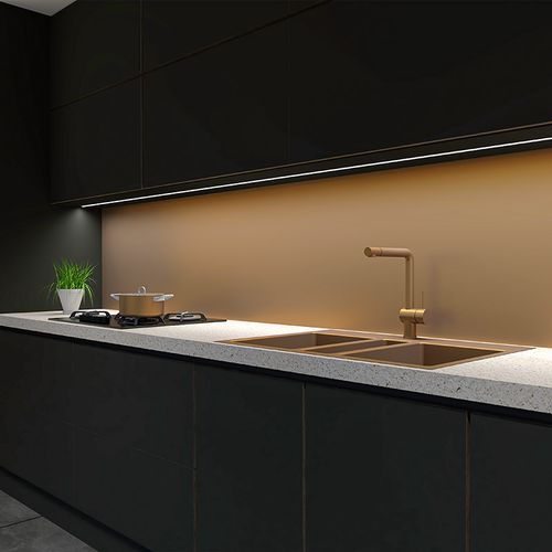 Aluminum profile with white cover for LED strip, golden, recessed INLINE MINI XL 2m INLINEM-XL-OP-2M-G 5908293403759