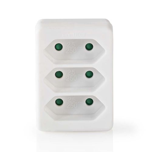 Power Socket Splitter | Type F (CEE 7/7) | 250 V AC 50 Hz | Type C (CEE 7/16) | 250 V AC 50/60 Hz | 2.5 A | 1700 W | White PSSPL300C1WT 5412810292035