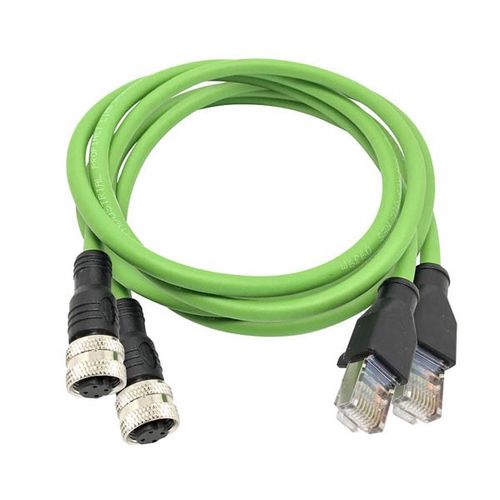 2 x RJ45 to M12 D coded 1m adapter cable, Trend Networks R151058 783250804498