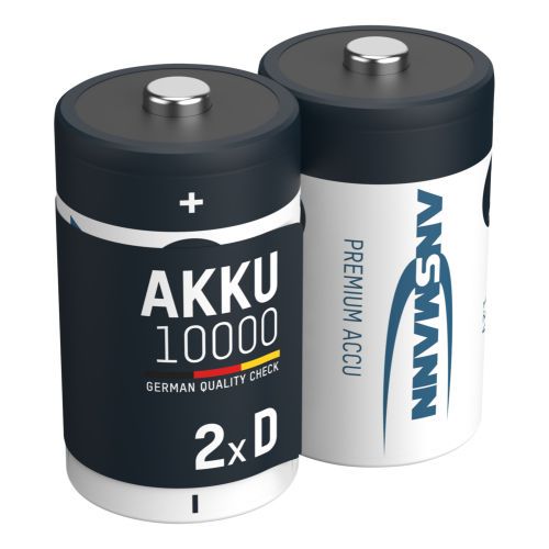 Rechargeable batteries R20 (D) 1.2V 10000mAh Ni-Mh ANSMANN 2pcs blister R20/10000/ANS-BL2 4013674030644