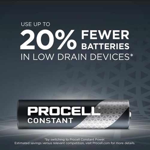 Alkaline Battery LR03 (AAA, MN2400) 1.5V 1222mAh PROCELL Constant Duracell R3A/DUR/PROC-C 5000394149199